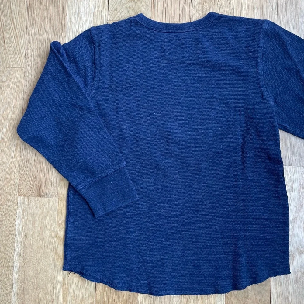GAPKids Boys Blue Thermal Long Sleeve Shirt size large